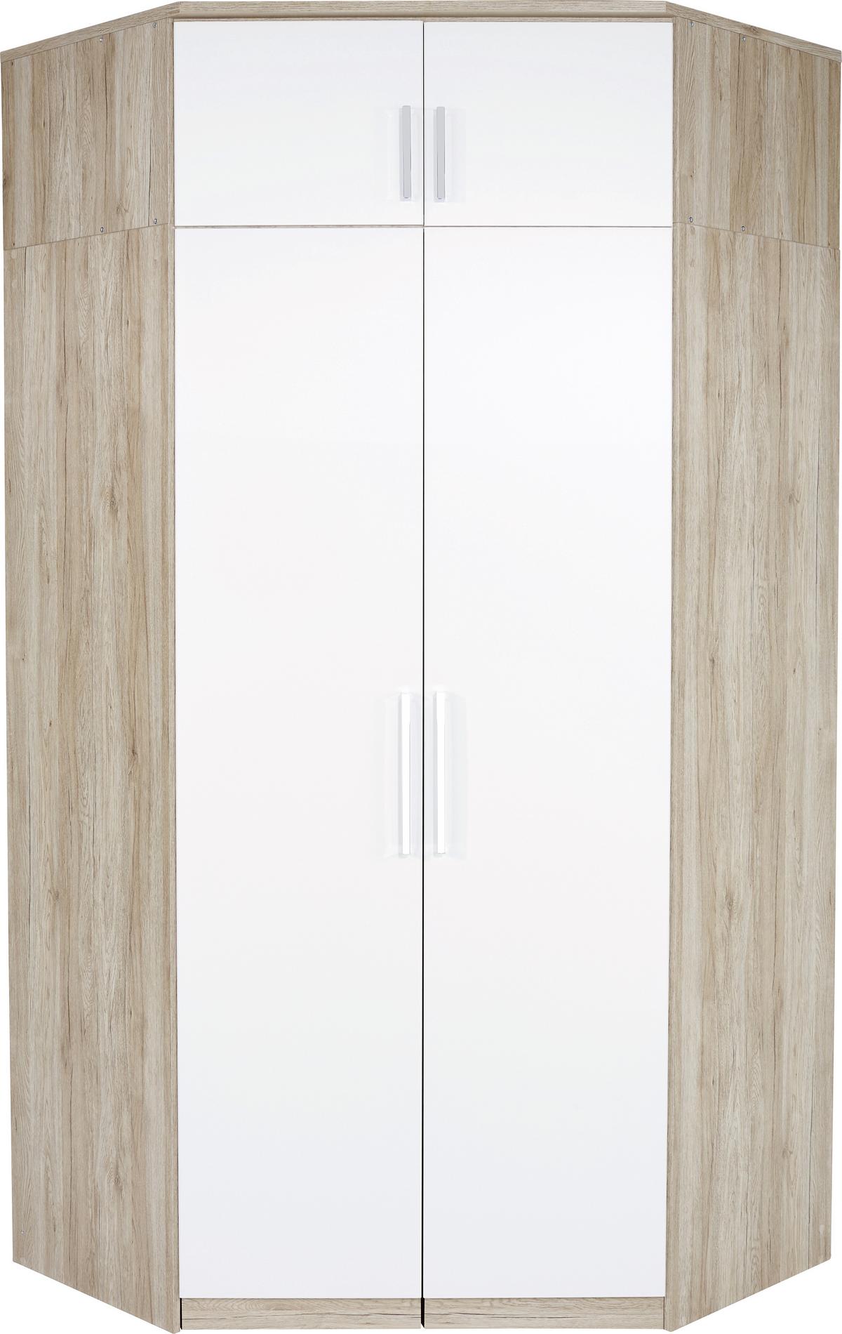 Dulap auxiliar superior Schrank Wien - alb/culoare lemn stejar, Konventionell, material pe bază de lemn (120/39/54cm)