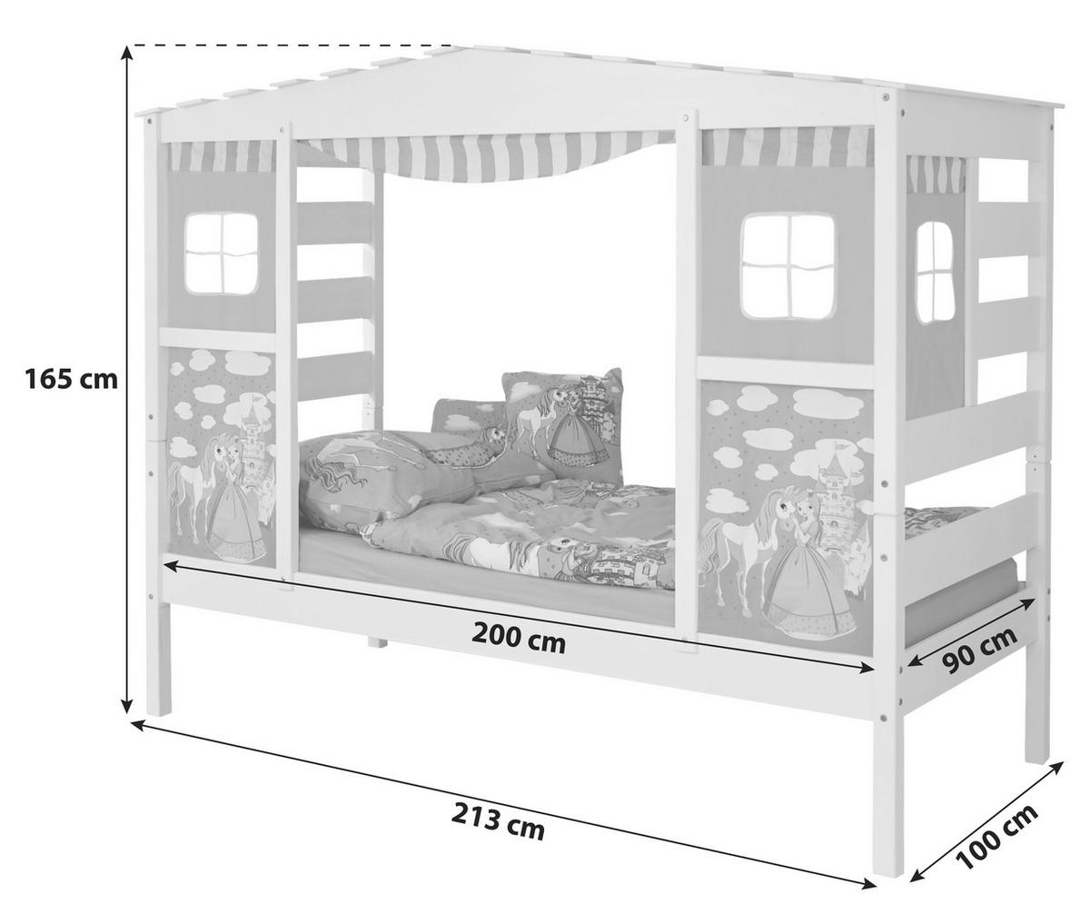 Igralna Postelja Lio, 90x200, Večbarvno - bela, Moderno, les (90/200cm) - MID.YOU