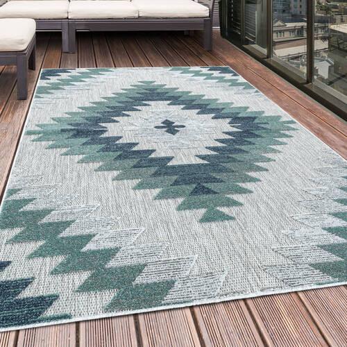 Flachwebeteppich Bahama Blau ca. 200x290cm - Blau, Design, Textil (200/290cm) - Novel