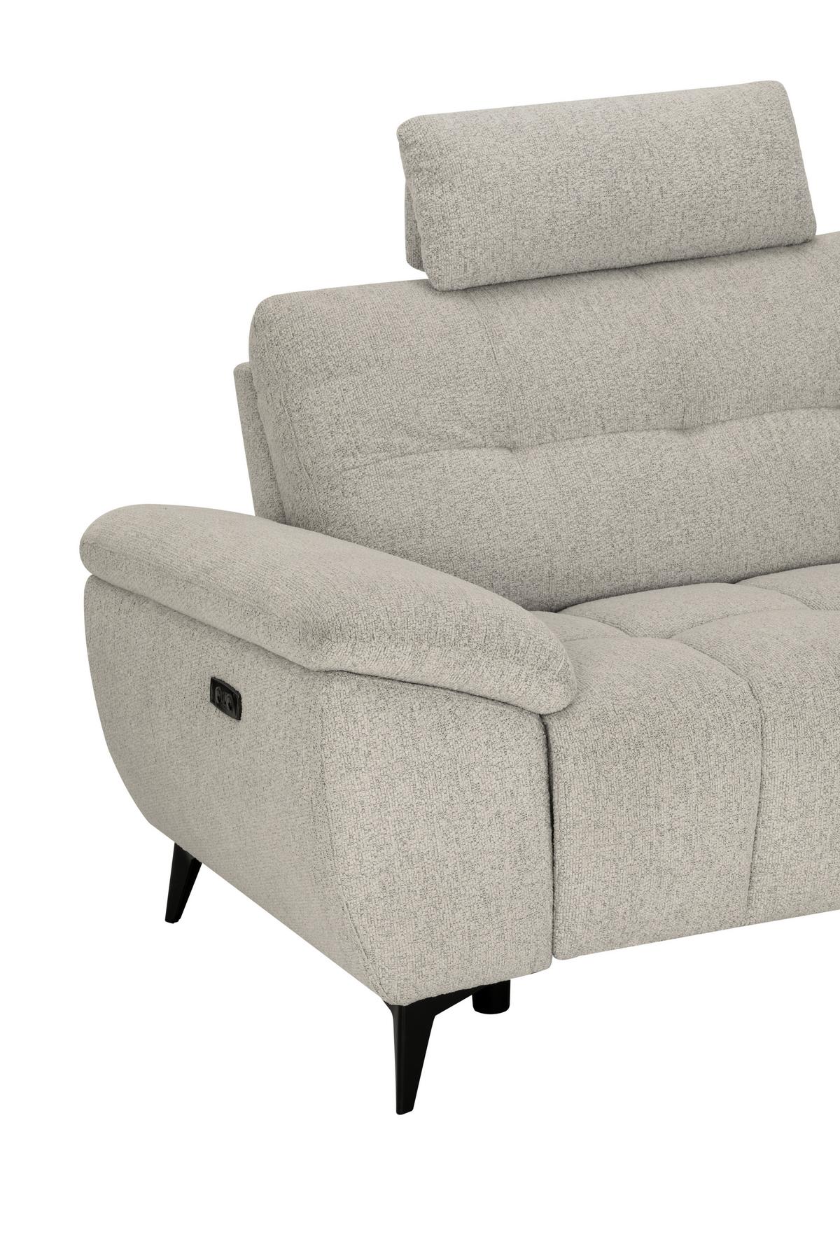 Sedežna Garnitura Venice, Desna - črna/bela, Moderno, kovina/tekstil (268/107/156cm) - Premium Living