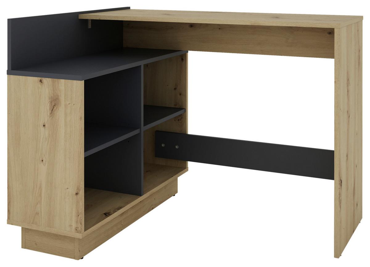 ECKSCHREIBTISCH BERNI - Graphitfarben/Eiche Artisan, MODERN, Holzwerkstoff (102/80/77,5cm) - MID.YOU