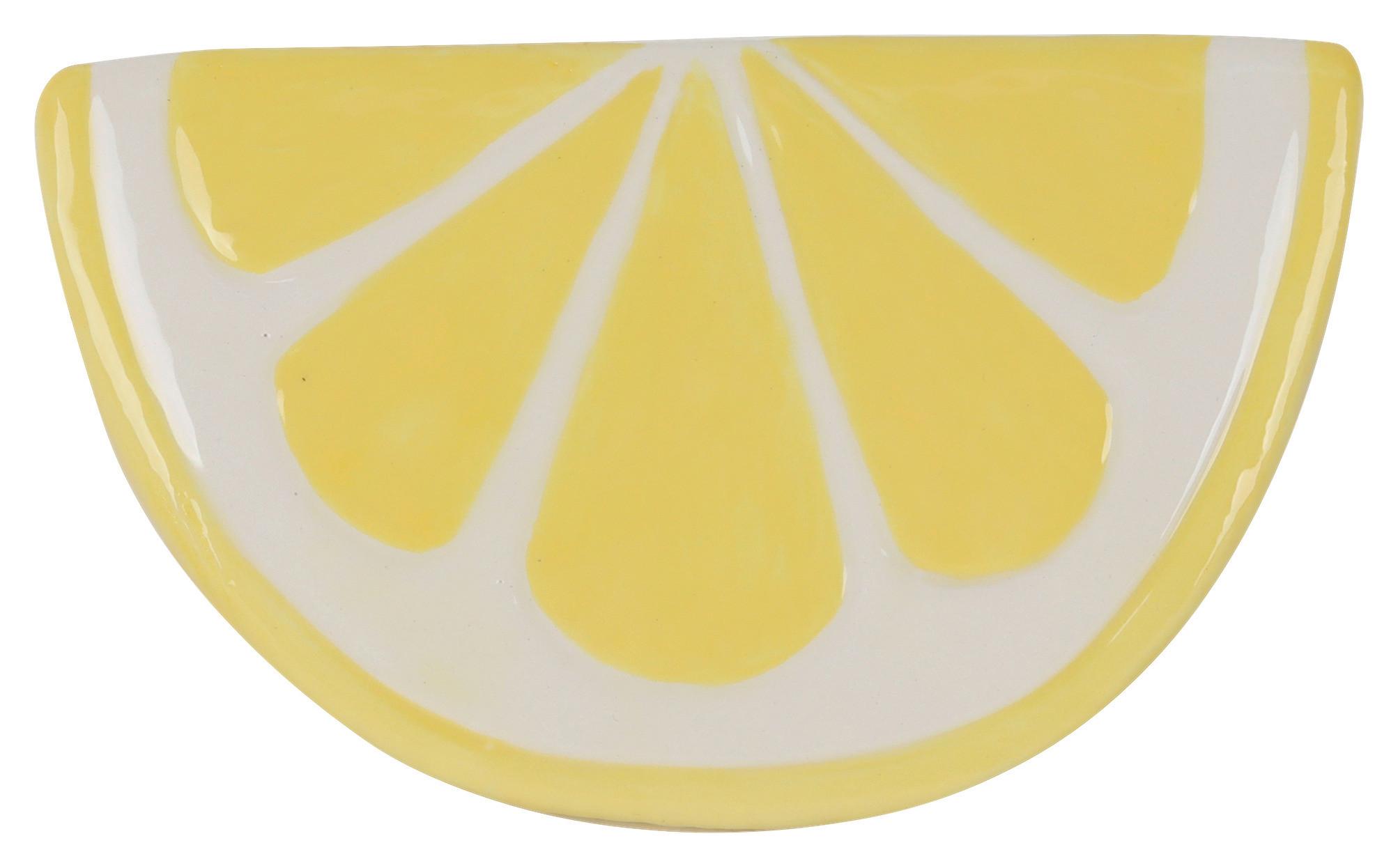 Skulptur Citron Weiß/Hellgelb - Weiss/Hellgelb, Keramik (12/6,5/7,5cm) - Mömax