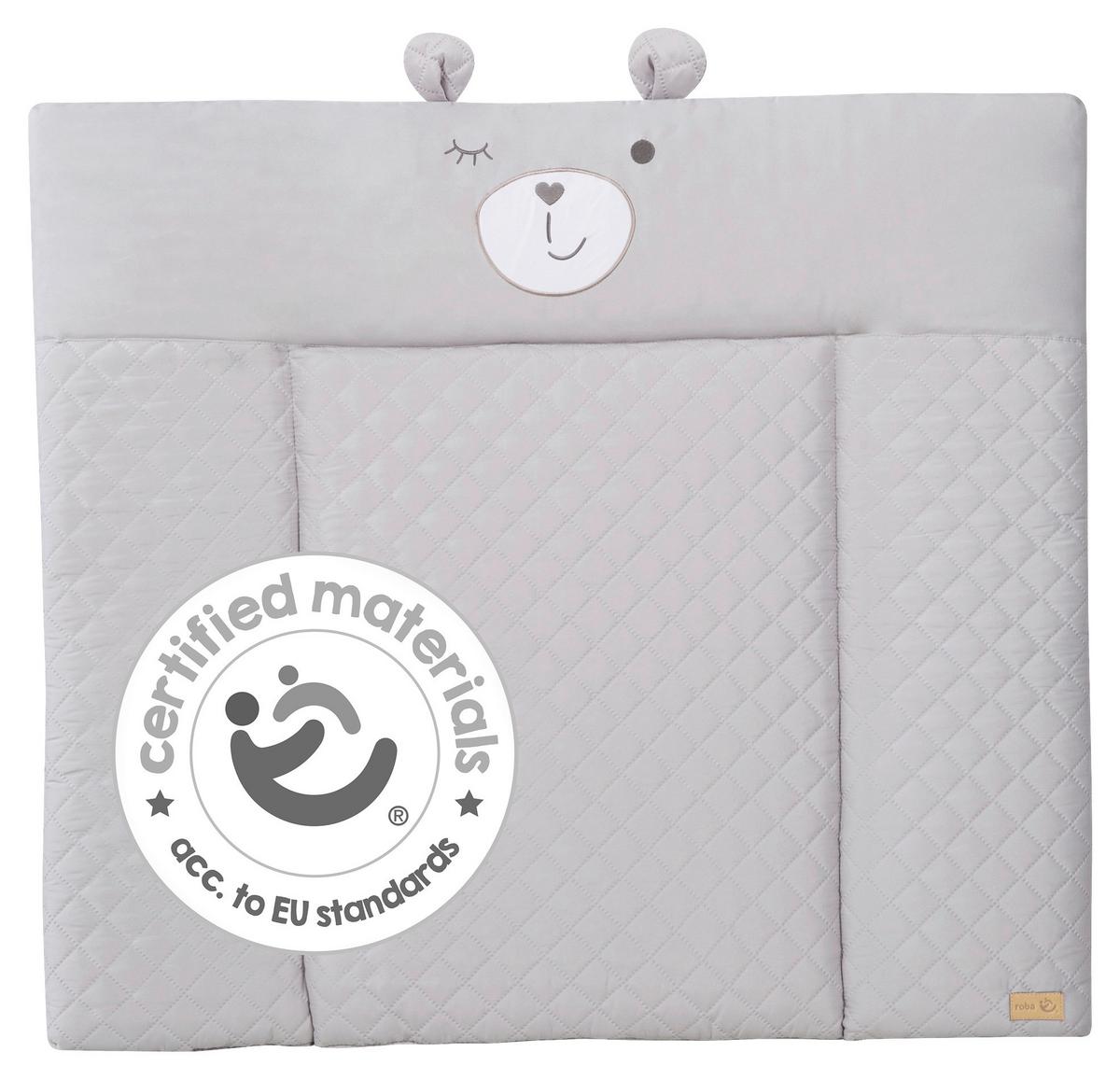 Wickelauflage Bear Grau ca. 85x75cm - Grau, KONVENTIONELL, Textil (85/4/75cm) - Roba