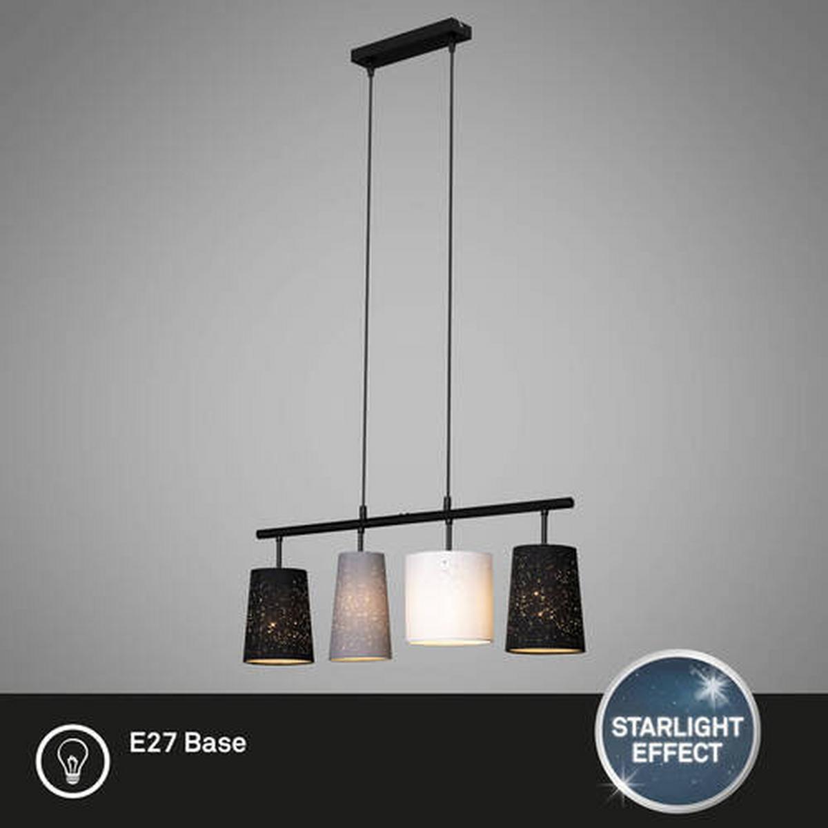 LAMPA WISZĄCA 4027-045 SHADES - czarny/biały, Trend, metal/tkanina (74/120cm) - Briloner