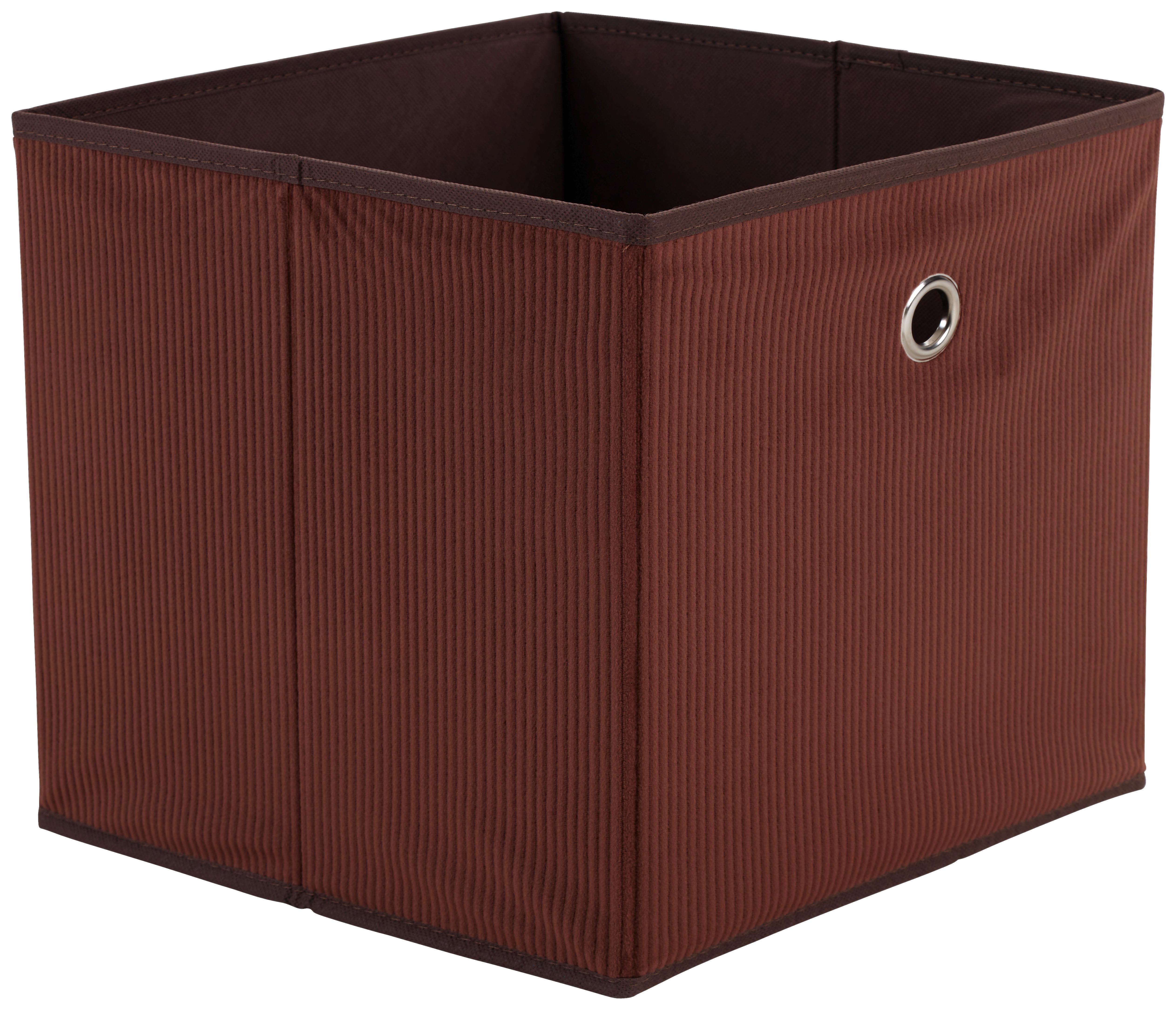 Zložljiva Škatla Cubi New, Temno Rjava - rjava, Moderno, karton/tekstil (30/30/30cm)