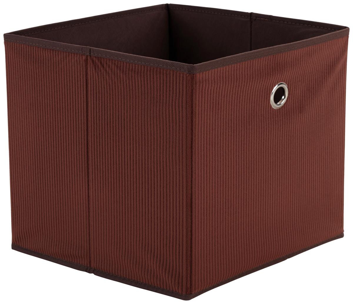 Zložljiva Škatla Cubi New, Temno Rjava - rjava, Moderno, karton/tekstil (30/30/30cm)