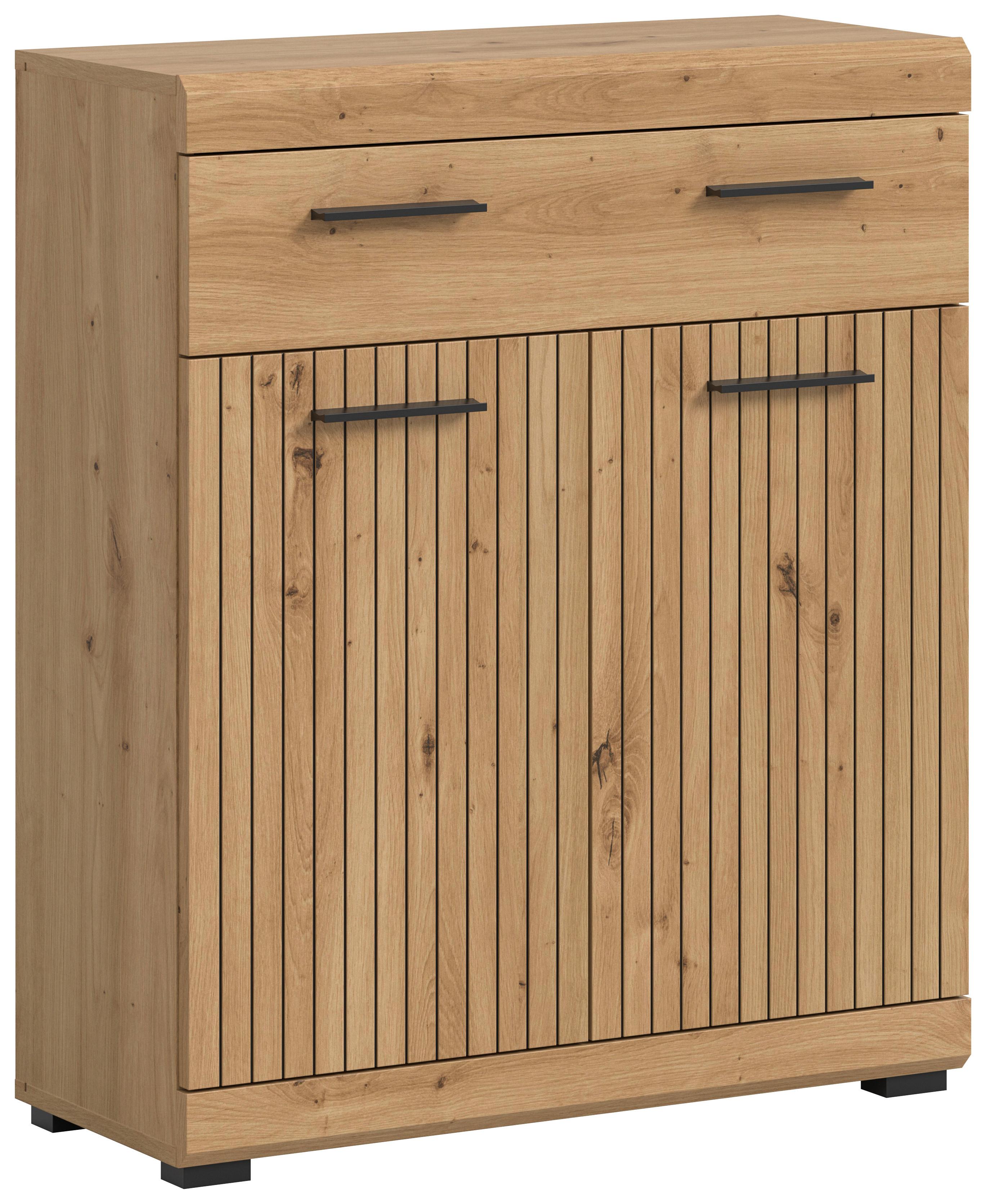 Midischrank Scout Eiche Artisan - Schwarz/Eiche Artisan, Trend, Holzwerkstoff/Kunststoff (74/88/31cm) - MID.YOU