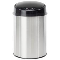 Koš Za Smeti Sensor, 9 L - barve nerjavečega jekla/črna, Trend, kovina/umetna masa (24,5/37,5cm) - Echtwerk