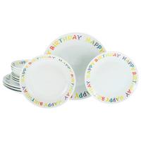 Jedilni Servis Happy Birthday, 12-Delni - večbarvno, Basics, keramika - Creatable