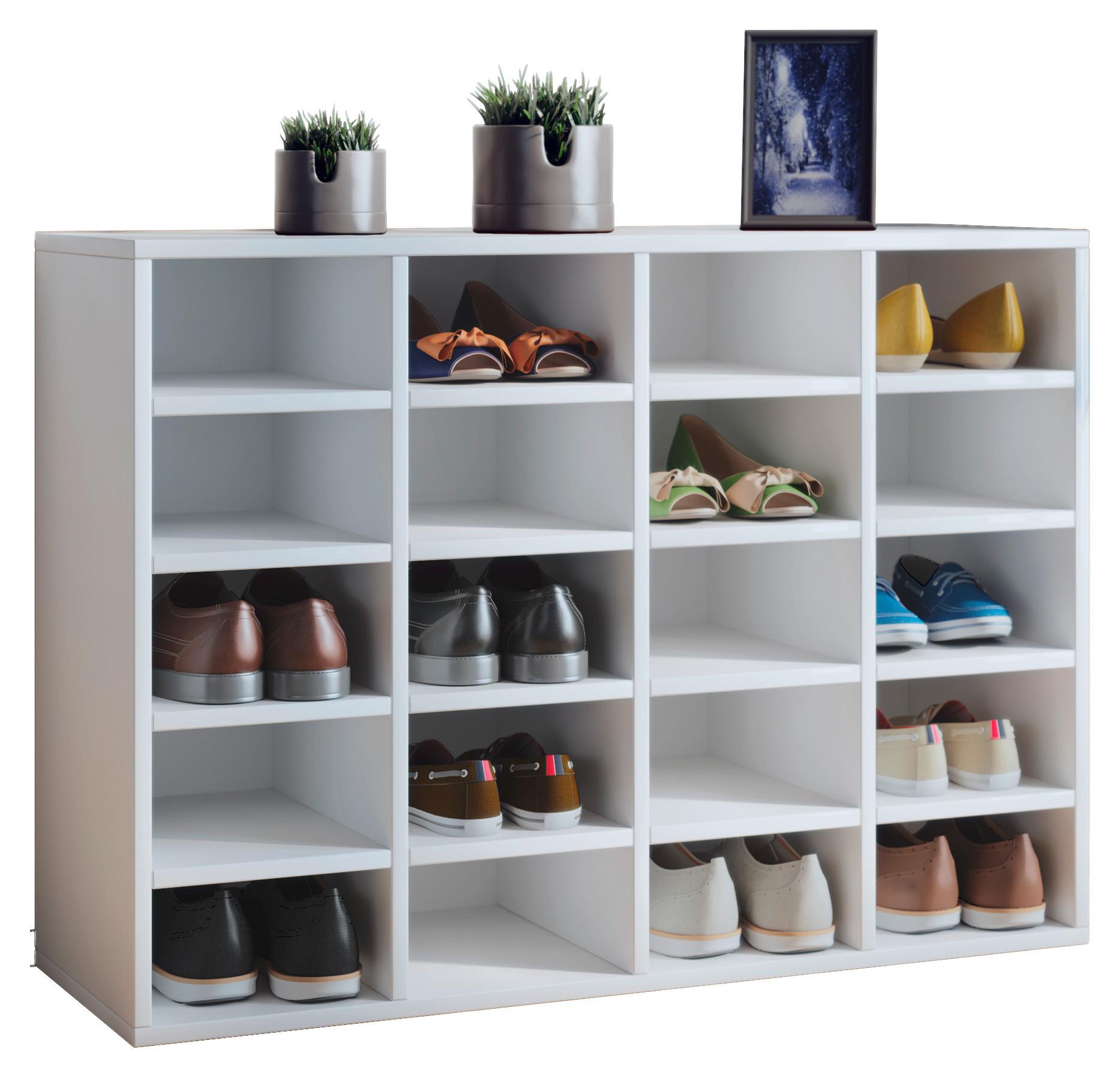 Schuhschrank Hinsol L Weiß ca. 92x67x33 cm - Weiß, KONVENTIONELL, Holzwerkstoff (92/67/33cm) - MID.YOU