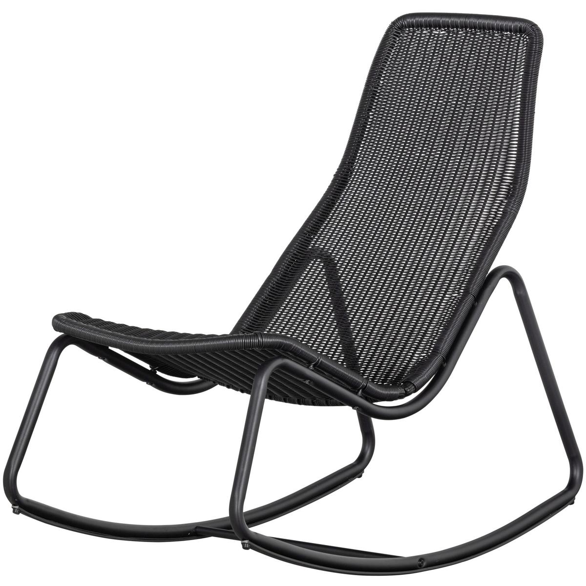 Schaukelstuhl Tom Schwarz - Schwarz, Design, Textil/Metall (51/97/95cm) - Gardenson