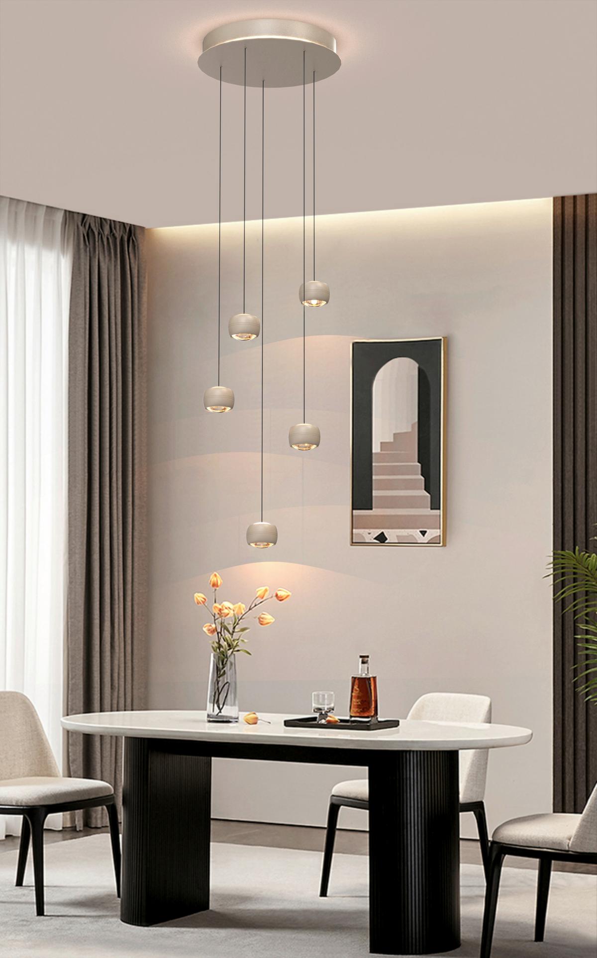 LAMPA WISZĄCA LED 5039-513 QUIBERON - kolor piaskowy, Basics, metal (42/180/42cm)