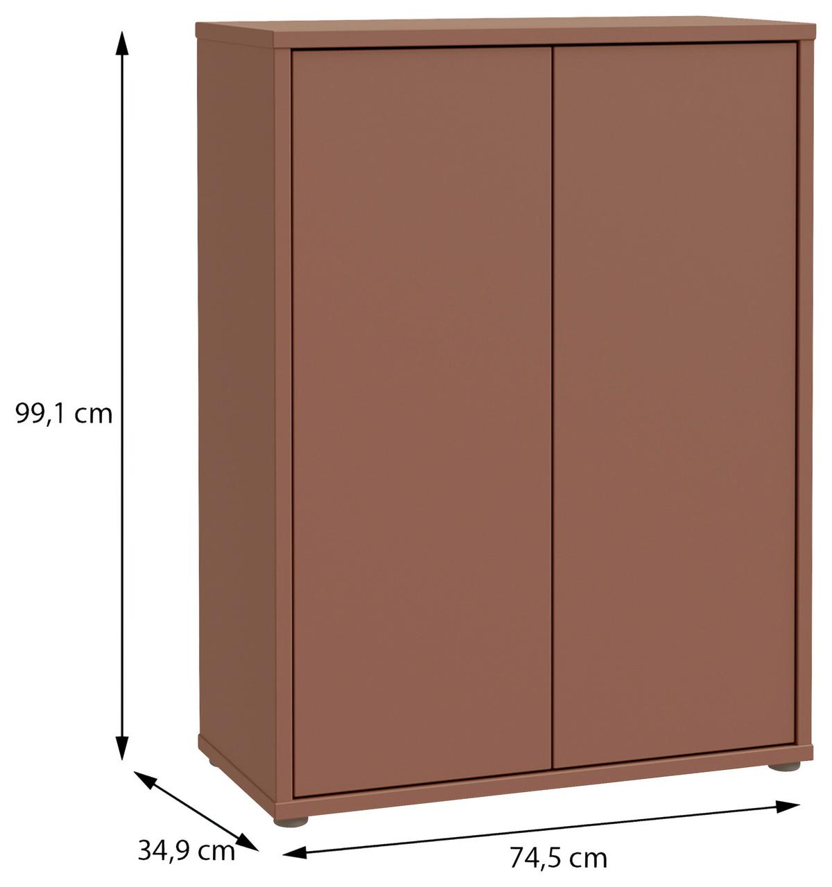 Ormarić Za Cipele Alice - siva/terakota, Moderno, drvni materijal/plastika (74,5/99,1/34,9cm) - Modern Living