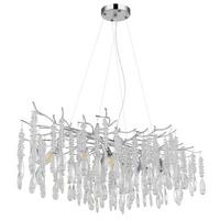 Viseća Svjetiljka Kinga - srebrne boje/prozirno, Design, staklo/metal (100/60/120cm) - Globo