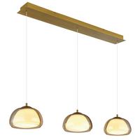 Led Viseća Svjetiljka Avila - bijela/zlatne boje, Design, staklo/metal (117/25/150cm) - Globo