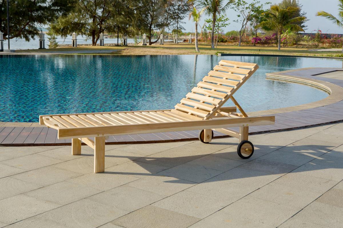 Gartenliege Naturfarben Teakholz - Naturfarben, Natur, Holz (65/36/200cm) - Gardenson