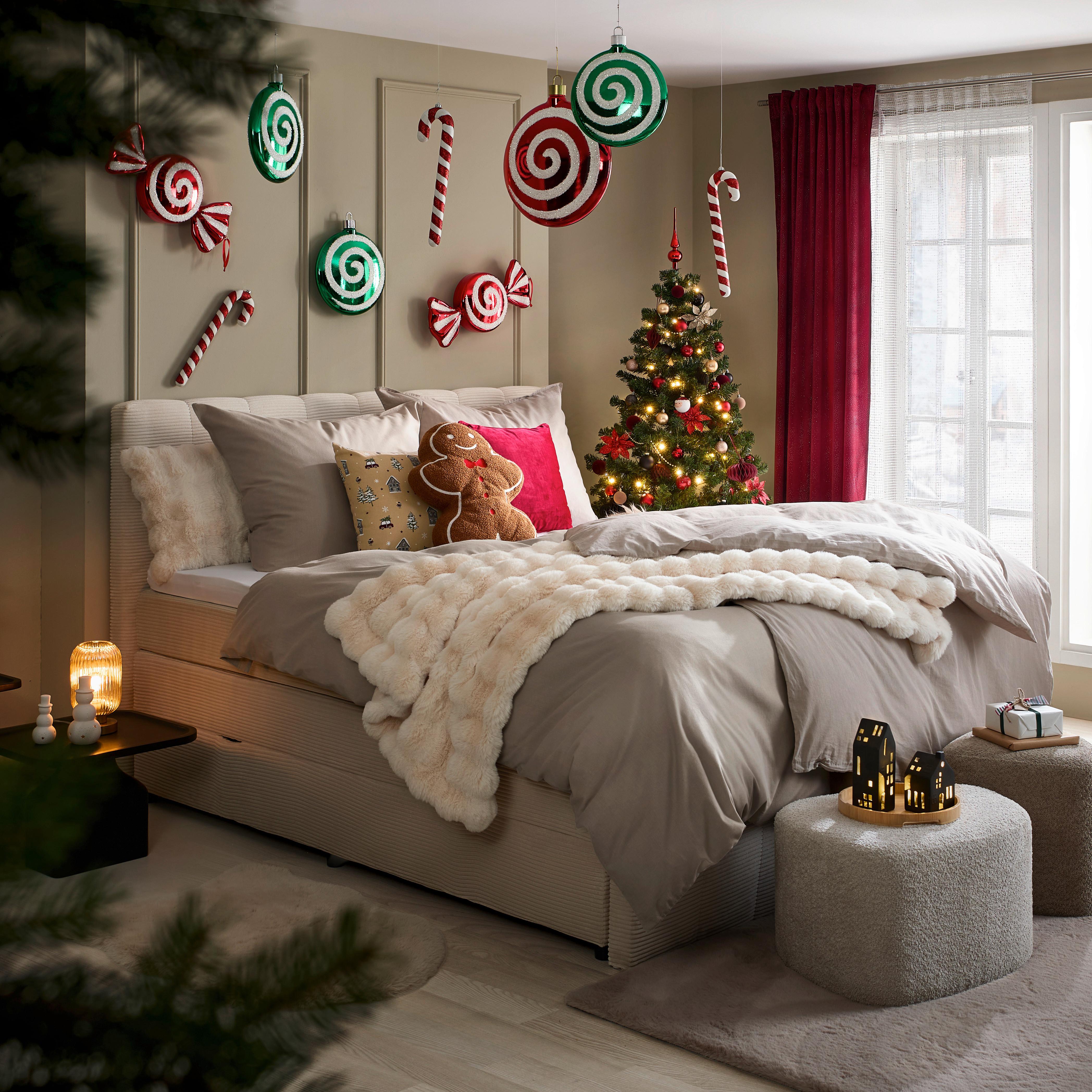 GARDINLÄNGD LUCIA - röd, textil (140/245cm) - Mömax