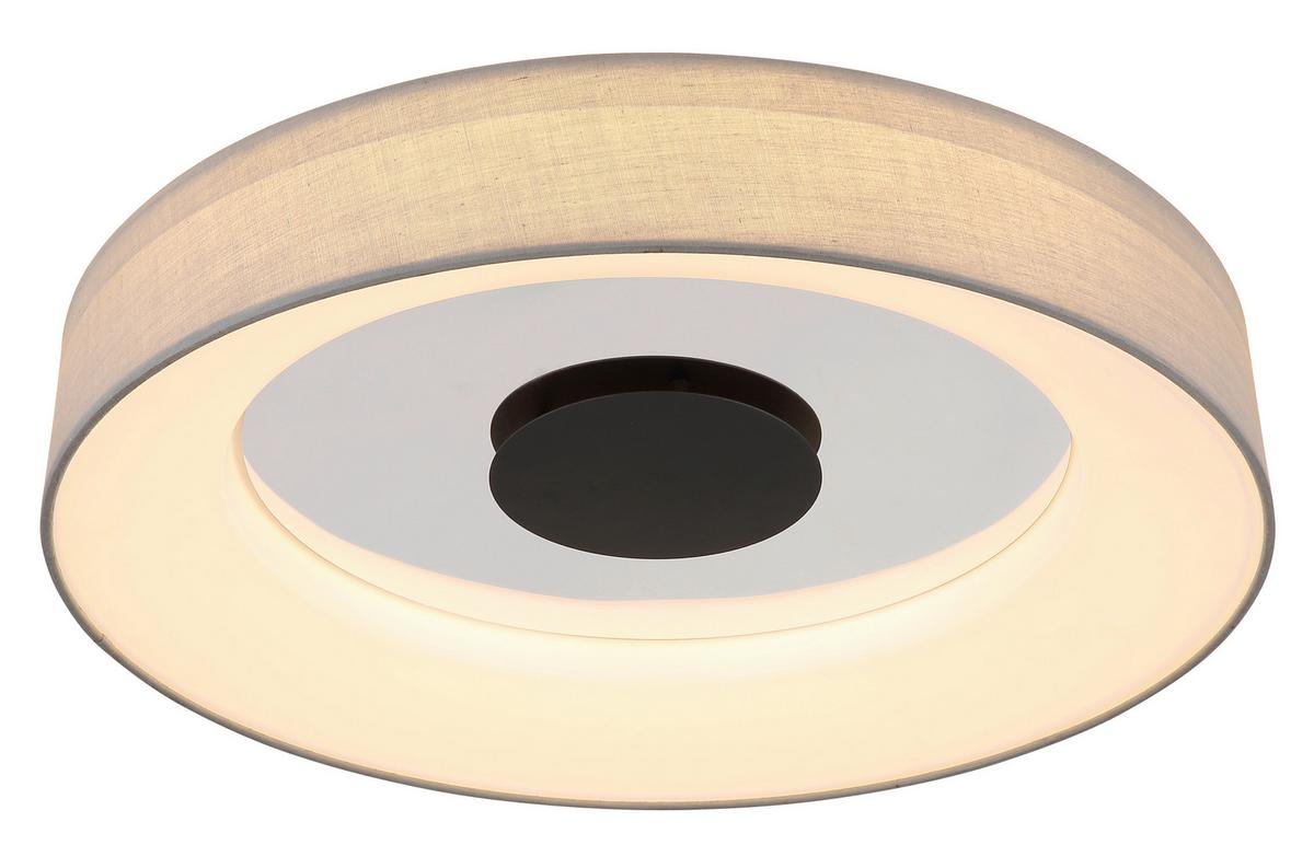 Led Svjetiljka Stropna 48372-30 - bijela/siva, Trend, metal/tekstil (46,8/9,8cm) - Globo