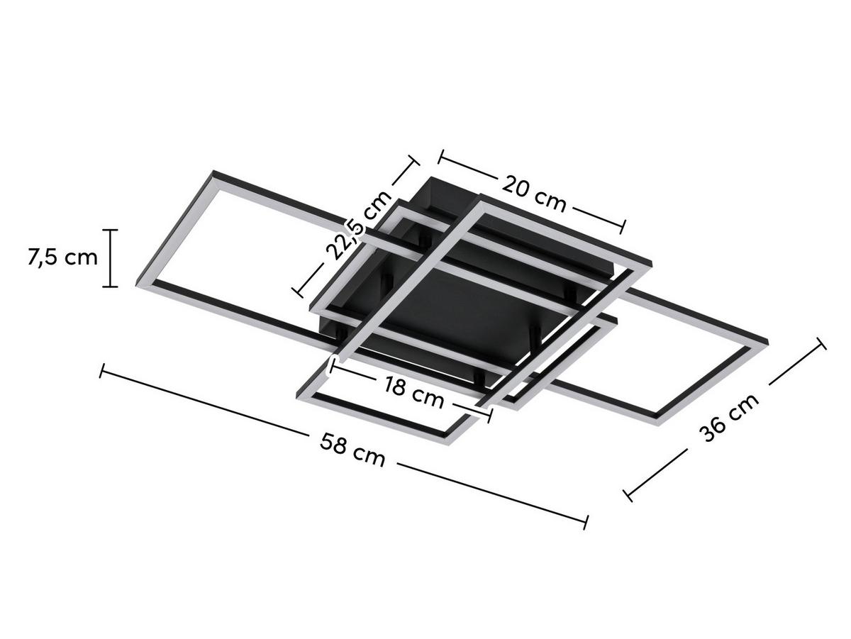 LAMPA SUFITOWA LED PRO *SBN* - czarny, Design, tworzywo sztuczne/metal (58/36/7,5cm) - Novel