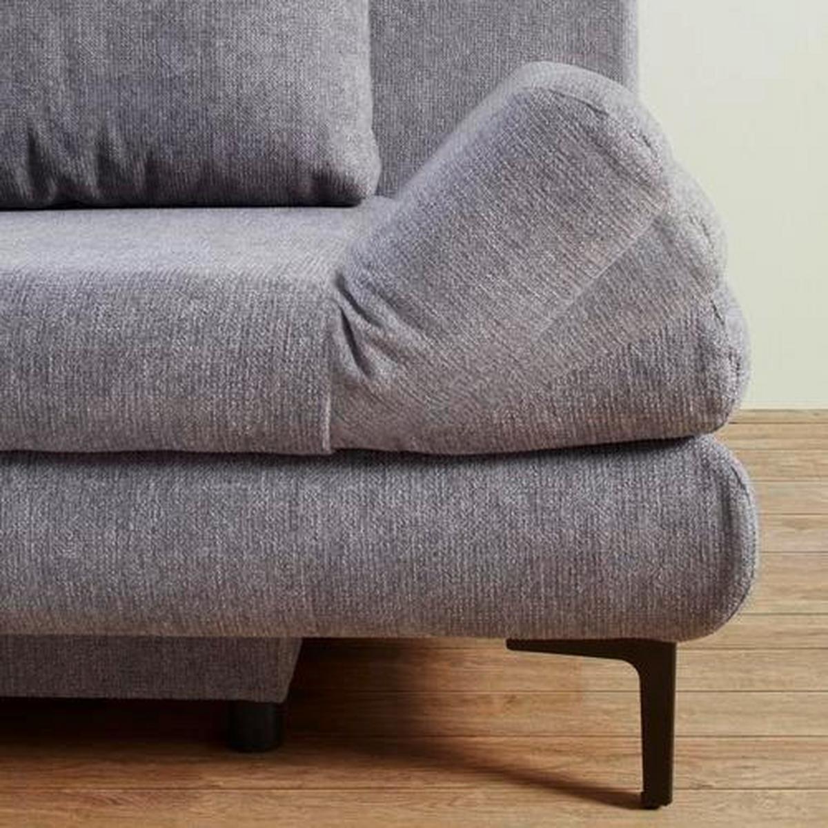 Schlafsofa in Dunkelgrau mit Bettfunktion - Dunkelgrau/Hellgrau, MODERN, Kunststoff/Textil (191/42-76/86cm) - Based