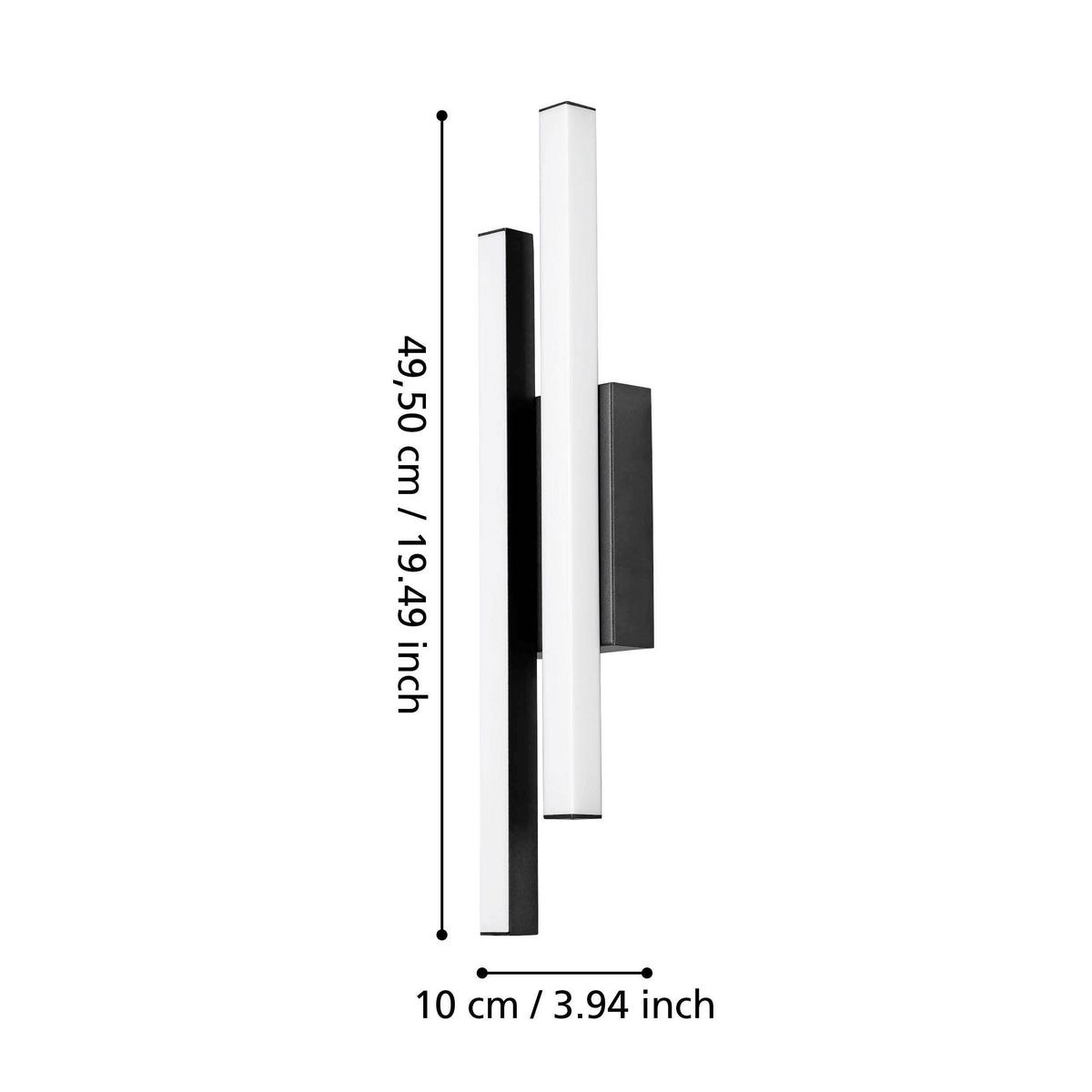 Außenwandleuchte Serricella Schwarz/Weiß max. 4,5 Watt - Schwarz/Weiß, Design, Kunststoff/Metall (12/7,5/52,5cm) - Eglo