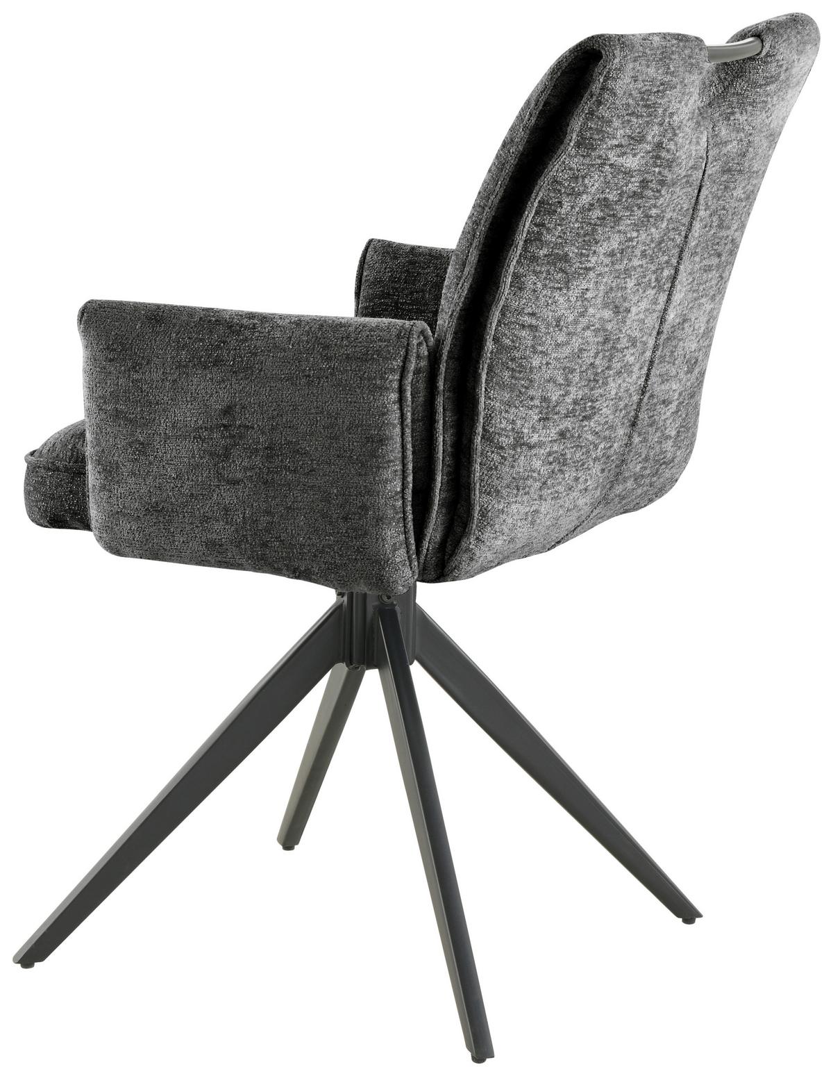 KRZESŁO Z PODŁOKIETNIKAMI DIEGO - ciemnoszary/czarny, Lifestyle, metal/drewno (64/90/63cm) - MID.YOU