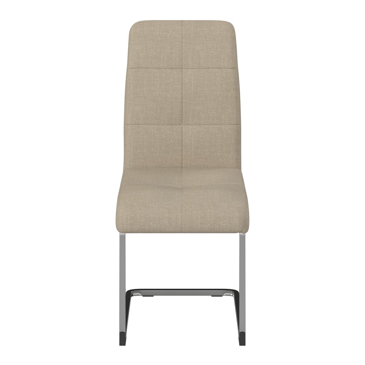 Schwingstuhl Lucie Creme Leinenoptik Gepolstert - Creme/Nickelfarben, MODERN, Textil/Metall (43/99/60cm) - Bessagi Home
