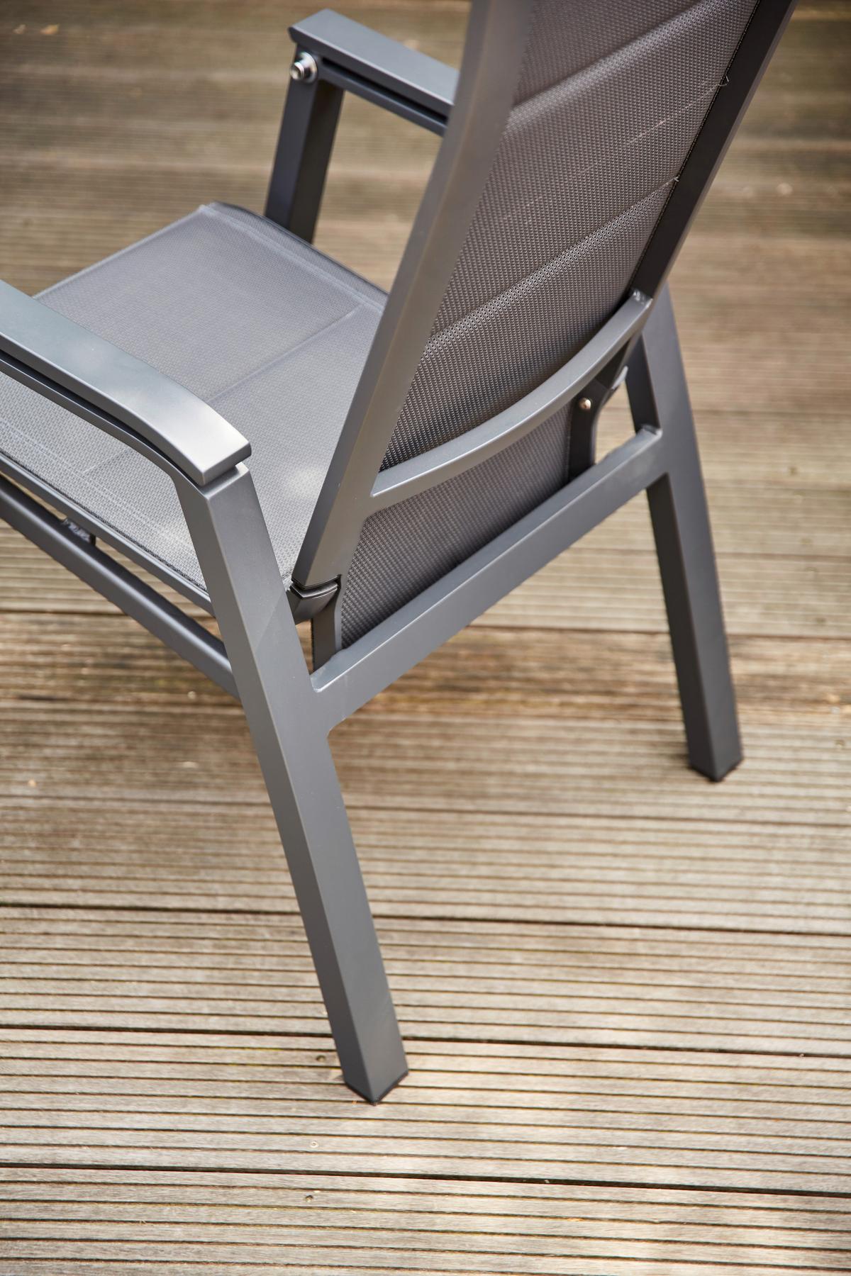 Gartengarnitur Milano 7-tlg. Anthrazit - Anthrazit, Basics, Keramik/Kunststoff (100/110/220cm) - Siena Garden