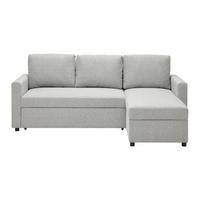 Sedežna Garnitura Victoria, Svetlo Sive Barve - siva/črna, Moderno, kovina/umetna masa (215/82/145cm) - Based