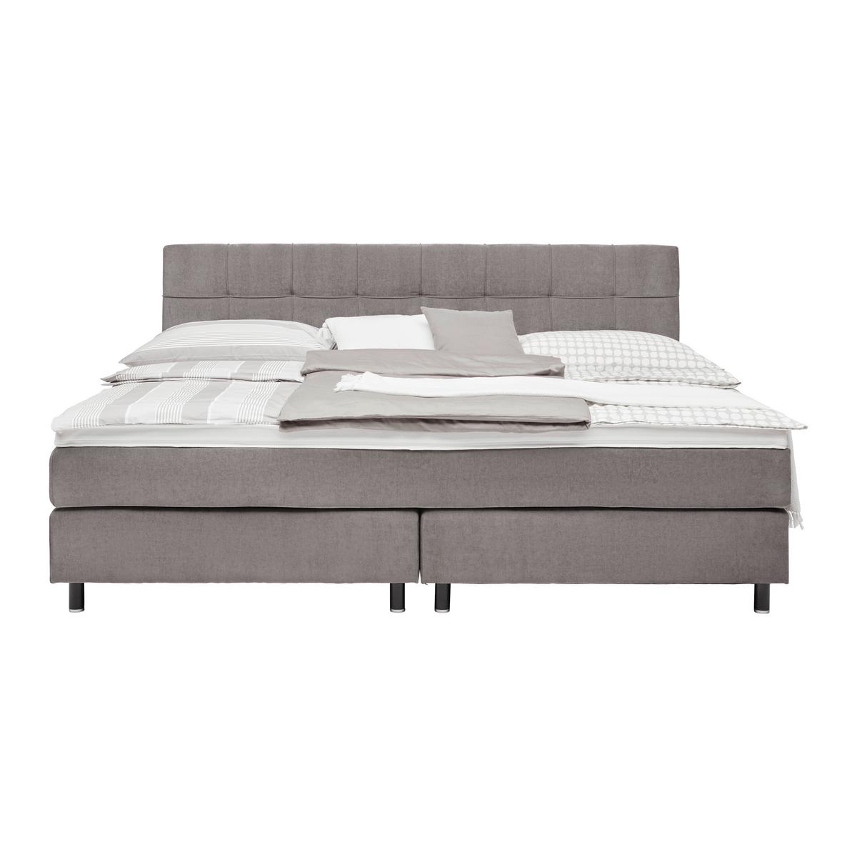 Boxspringbett Primo Dunkelgrau ca. 220x200cm - Dunkelgrau, KONVENTIONELL, Holz/Holzwerkstoff (220/200cm) - Premium Living