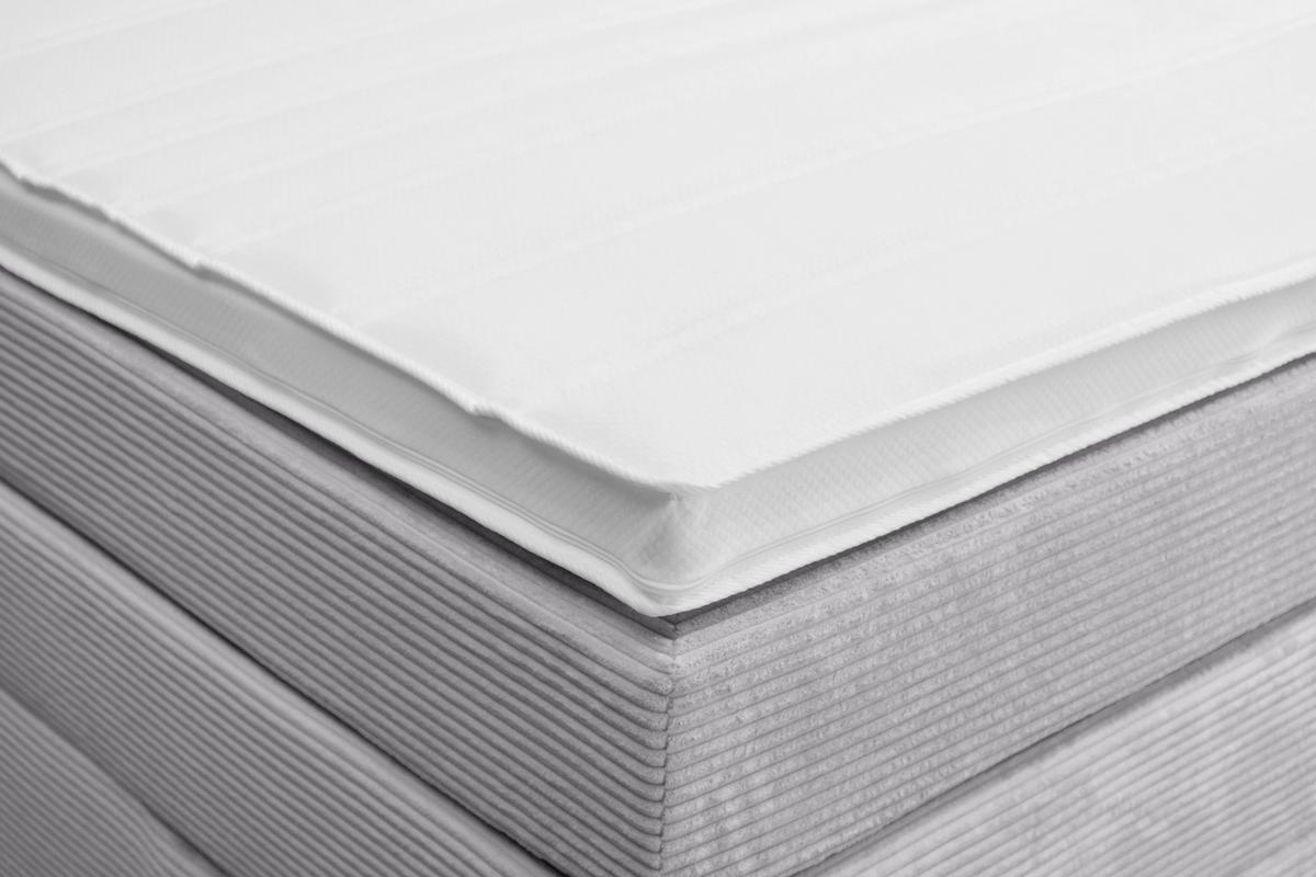 Boxspringbett Malaga ohne Fußteil Grau ca. 160x200cm - Silberfarben/Hellgrau, KONVENTIONELL, Holz/Holzwerkstoff (160/200cm) - Premium Living