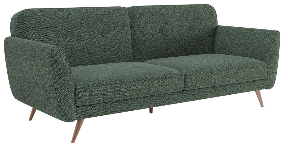 Schlafsofa "Kopenhagen", grün - Dunkelgrün/Grün, MODERN, Holz/Textil (222/87,5/83cm) - MID.YOU