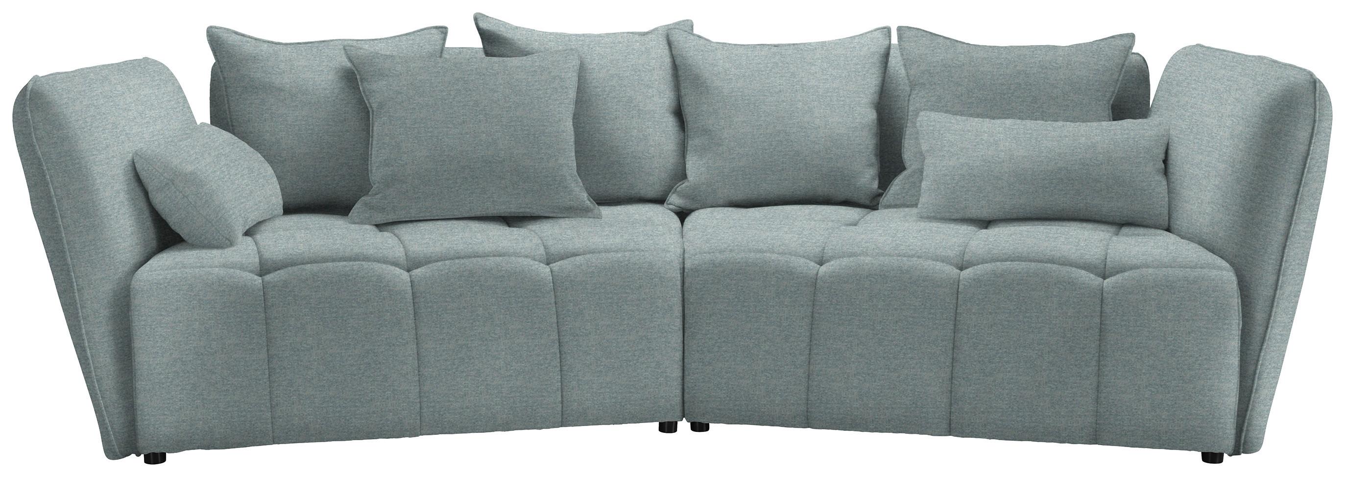 Boxspringsofa Sofi Hellblau - Schwarz/Hellblau, MODERN, Textil (294/93/152cm) - Premium Living