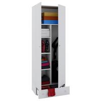 Mehrzweckschrank Vandol II Weiß 6-fach - Silberfarben/Schwarz, MODERN, Holzwerkstoff/Kunststoff (70/198/39cm) - MID.YOU