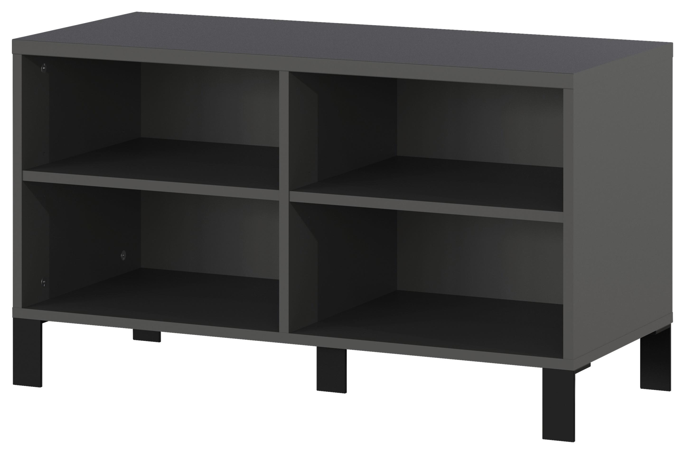 GARDEROBENBANK CEDUNA -EXKLUSIV- - Schwarz, Modern, Holzwerkstoff/Metall (89/51/40cm) - Premium Living