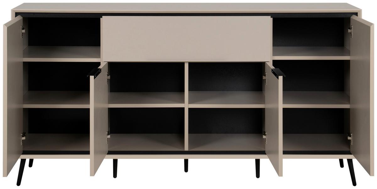 Široka Komoda Arona, Peščena Barva, Črna - črna/peščene barve, Konvencionalno, kovina/umetna masa (175/90/38cm) - Livetastic