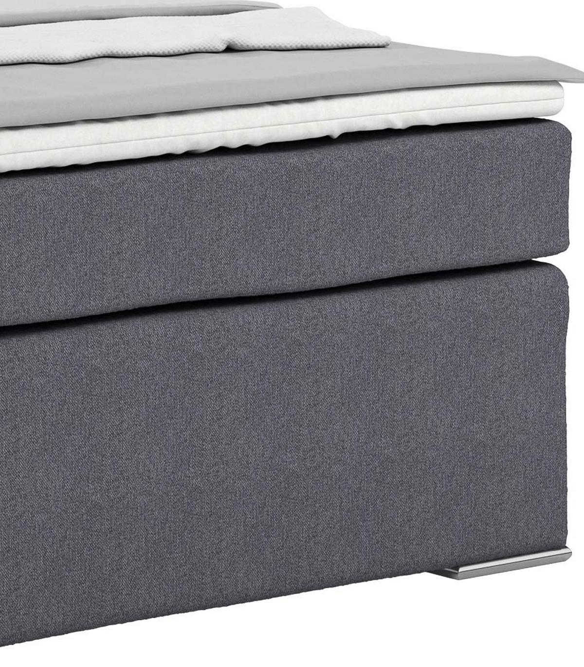 Boxspring Krevet Nero - tamno siva/boje kroma, Konvencionalno, tekstil/metal (140/200cm) - Best Price