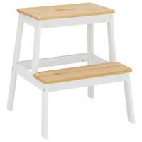 Hocker In Weiss/naturfarben - Weiss/Naturfarben, Modern, Holz (43/47/43cm) - Mömax