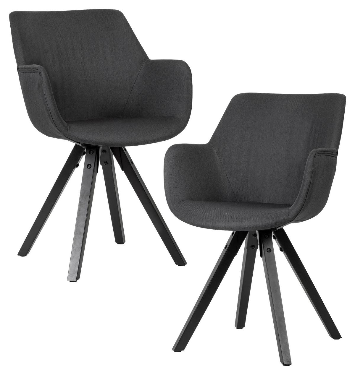 Set Naslanjačev Wl6.115 - črna, Moderno, tekstil/les (54/85/58cm) - MID.YOU