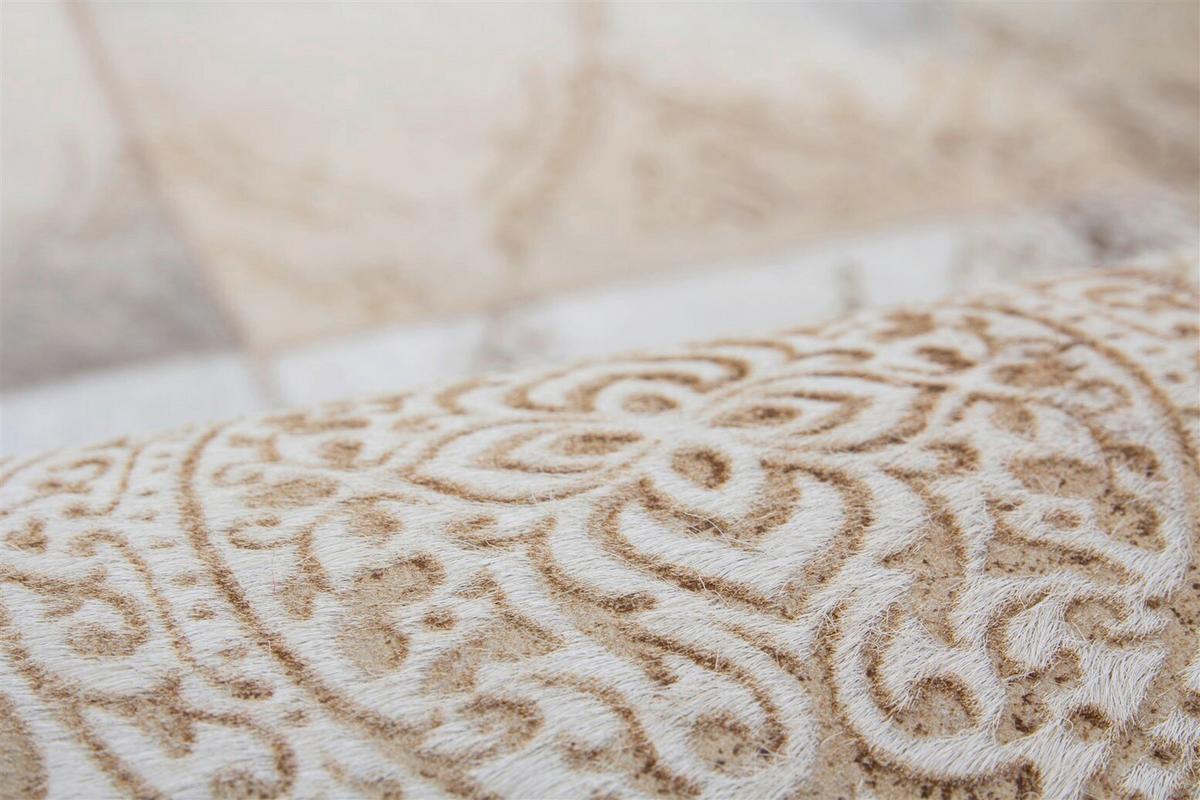 Lederteppich Cobra 343 Beige 125x180 - Beige, Basics, Leder/Textil (125/180cm) - Kayoom