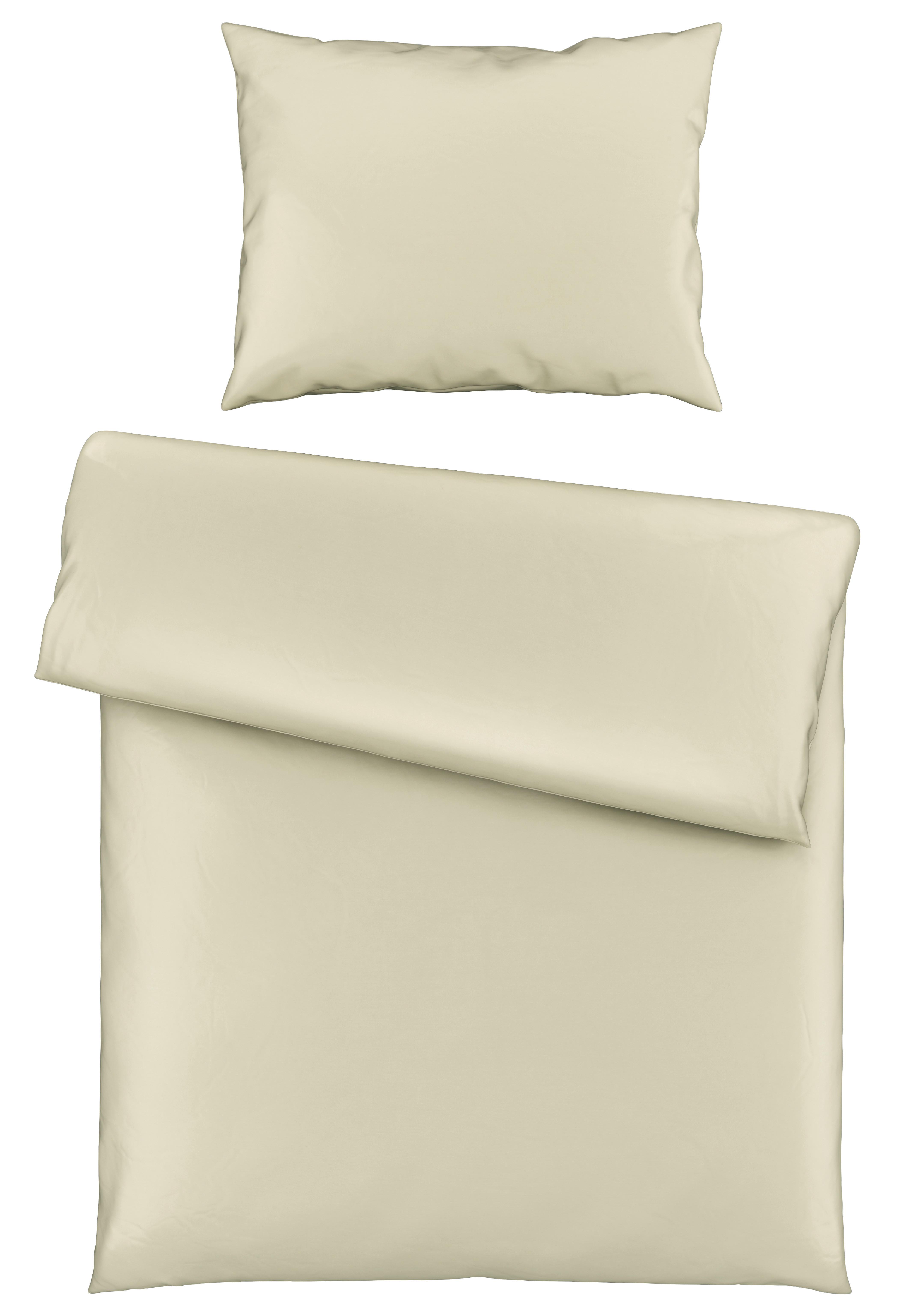 Bettwäsche Bio Eva Uni Ca. 160x210cm - Olivgrün, Modern, Textil (160/210cm) - ecoTree