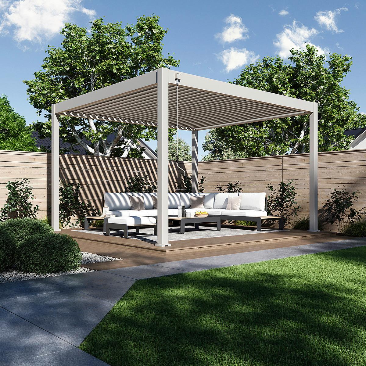 Pergola Superior, Biserna Barva, 3,6x4m - biserna, Basics, kovina (360/255/400cm) - Gardenson