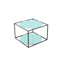 BEISTELLTISCH 2LYMU - Schwarz/Grün, Basics, Glas/Metall (50/50/36cm) - Kayoom