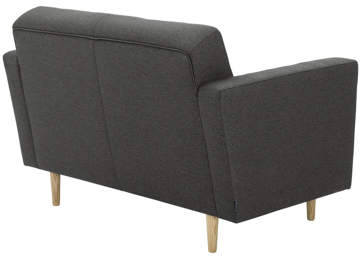 2-Sitzer-Sofa Jasmin Anthrazit Flachgewebe mit Schlaffunktion - Anthrazit/Eschefarben, MODERN, Holz/Textil (128/81cm) - Max Winzer