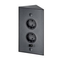 Steckdosenelement 410887 Riva USB Schwarz - Schwarz, ROMANTIK / LANDHAUS, Metall (11,5/24/6cm) - Vogt