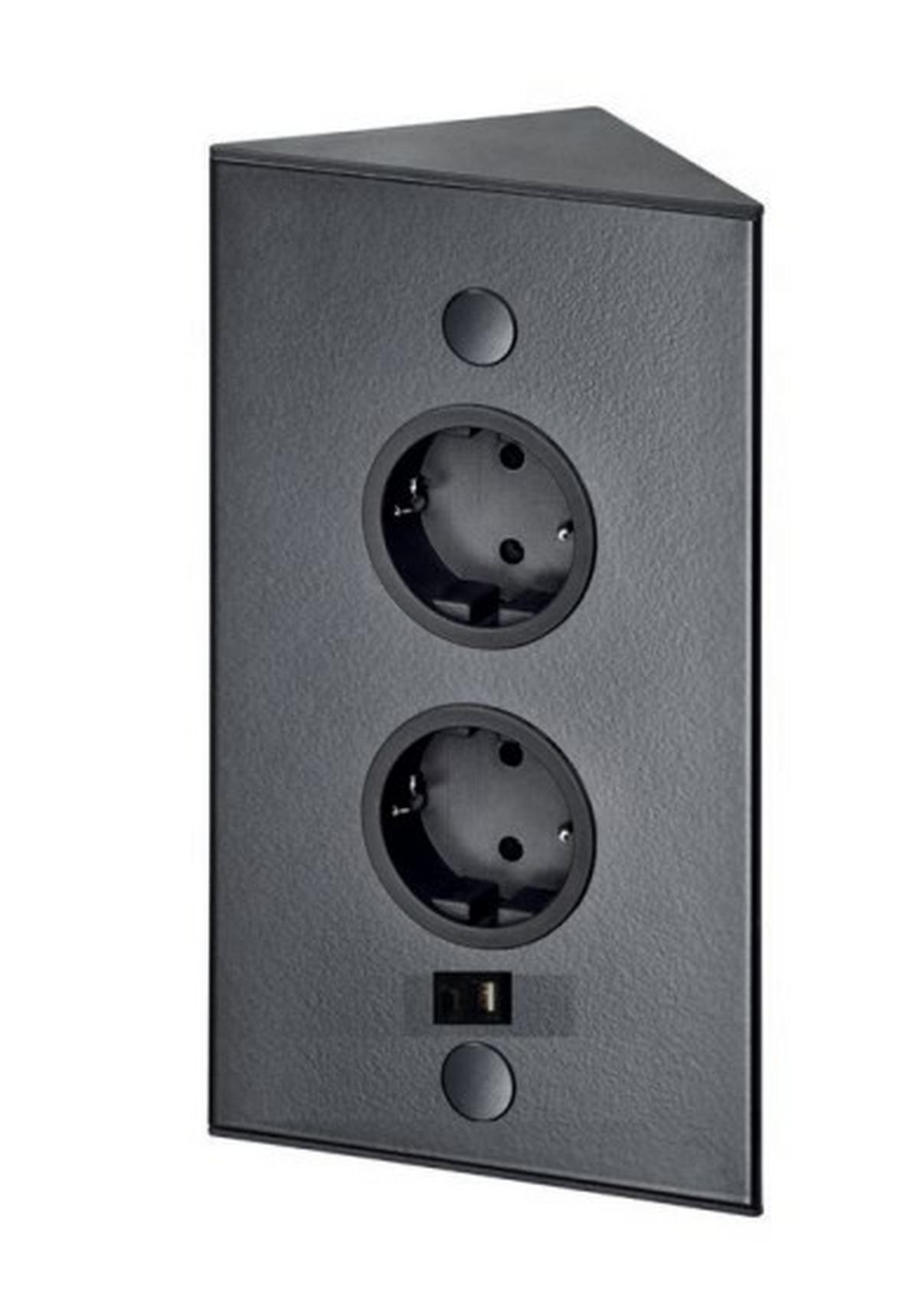 Steckdosenelement 410887 Riva USB Schwarz - Schwarz, ROMANTIK / LANDHAUS, Metall (11,5/24/6cm) - Vogt