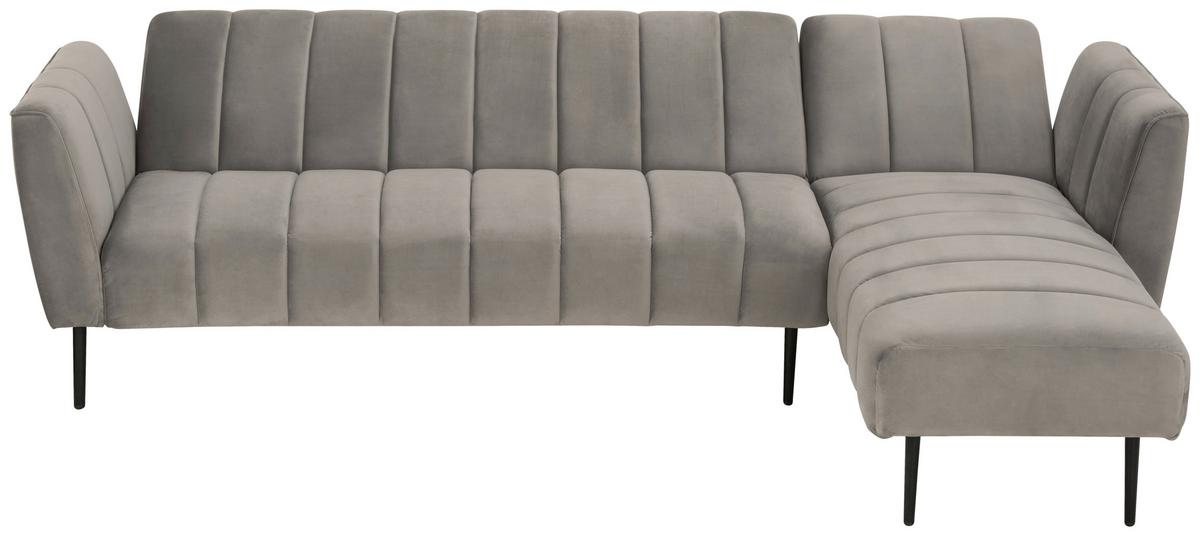 NAROŻNIK TIMMY - czarny/szary, Modern, metal/tkanina (253/87/169cm) - P & B