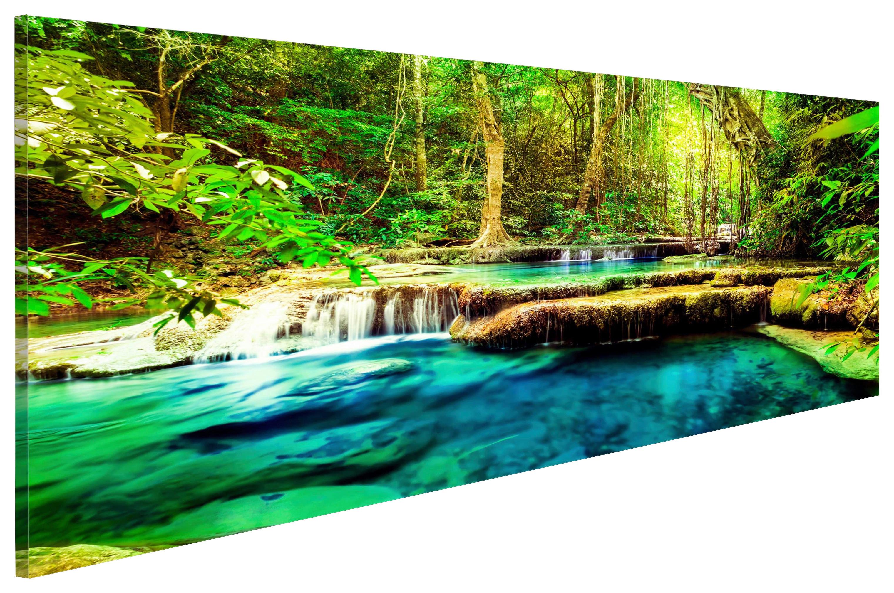 Slika Na Platnu Jewel Of Nature - zelena, Basics, tekstil (120/40cm) - artgeist