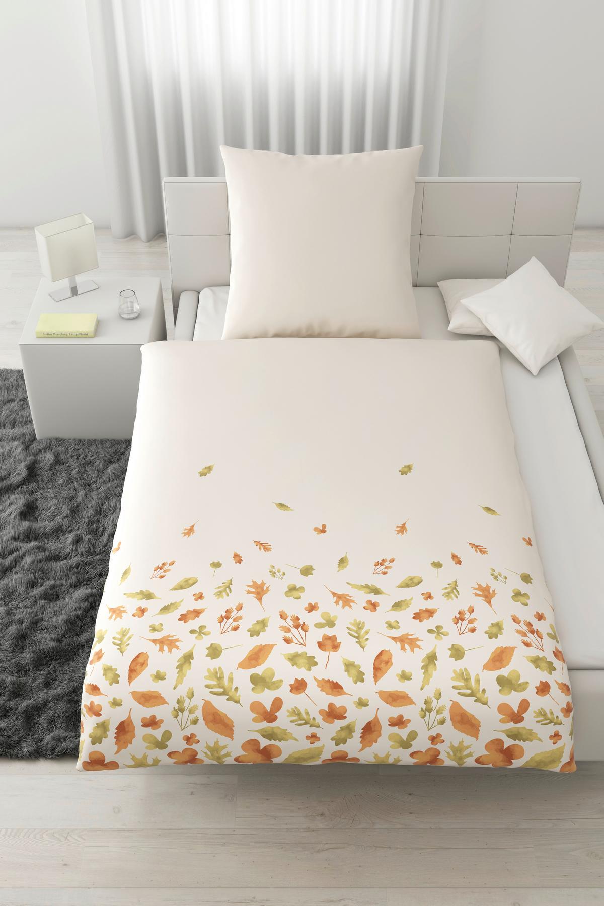 Bettwäsche Streublätter Weiß ca. 135x200cm - Weiß, MODERN, Textil (135/200cm) - Modern Living