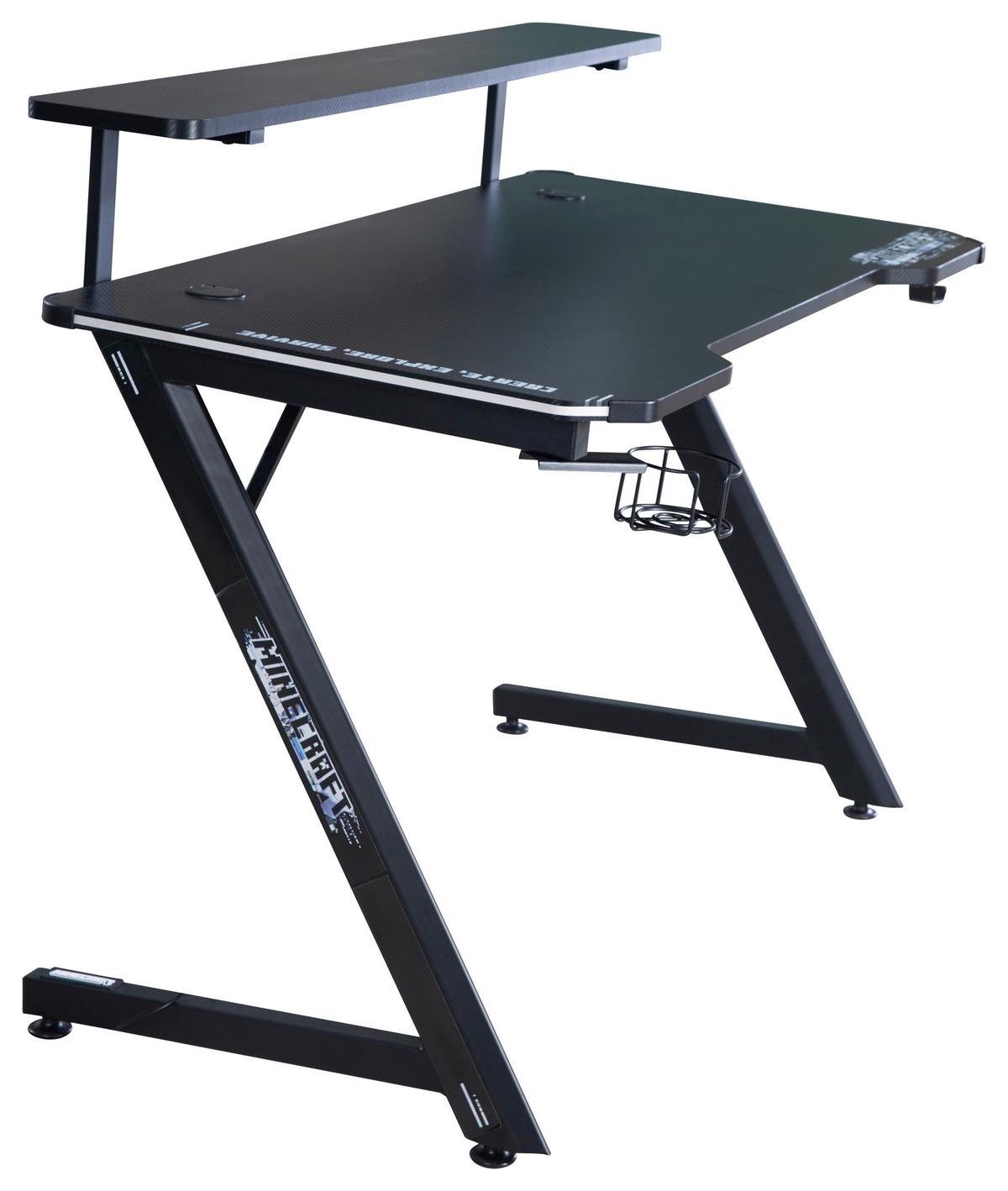 Gamingtisch Minecraft Schwarz - Schwarz, MODERN, Holzwerkstoff/Metall (120/60/89,5cm) - Minecraft